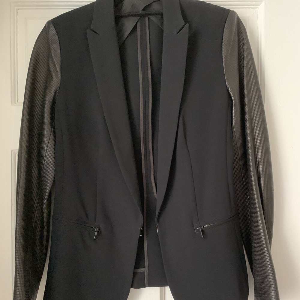 Rag & Bone leather sleeved blazer sz. 4